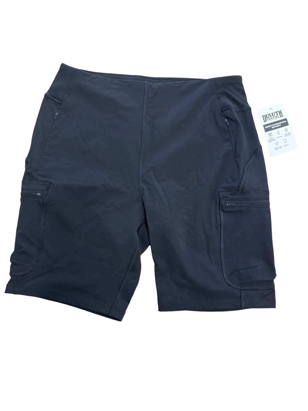 NWT Duluth Trading Co Women's NOGA Work Black Bike Athletic Shorts
